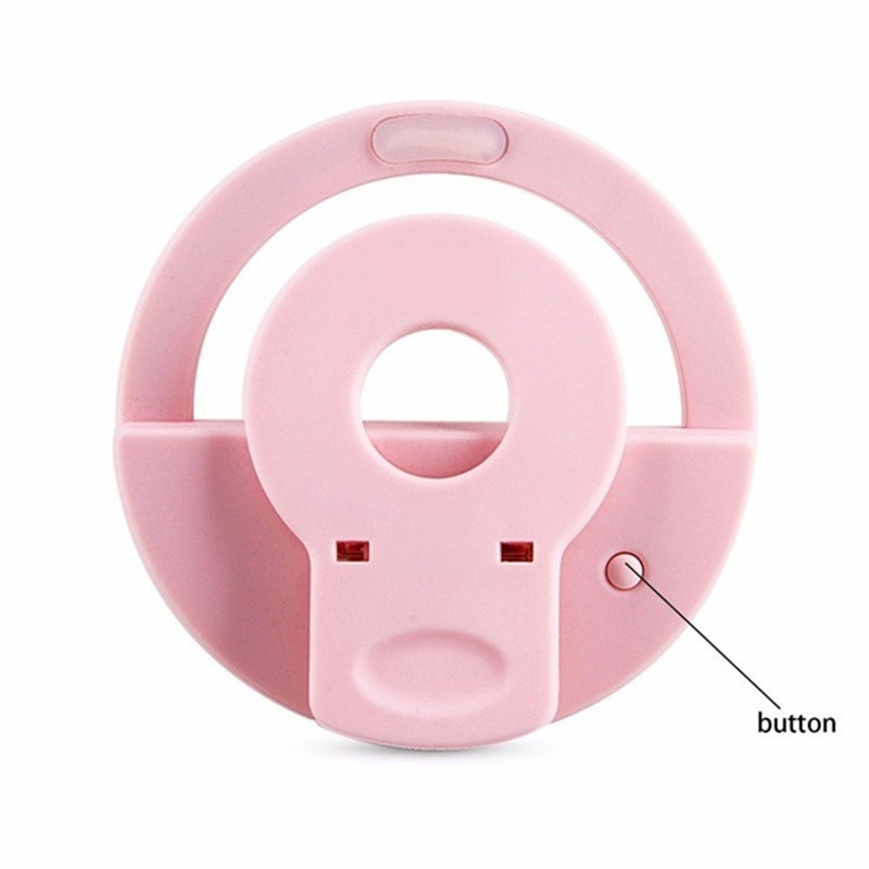 USB Rechargeable LED Selfie Ring Light For Phone Clip Round Circle Portable Mini Ringlight Flash