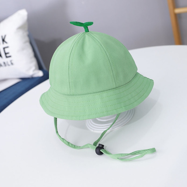 Cute Cartoon Baby Bucket Hat Grass Solid Color Spring Summer Outdoor Children Girl Boy Sun Hat Breathable Kids Fisherman Hat