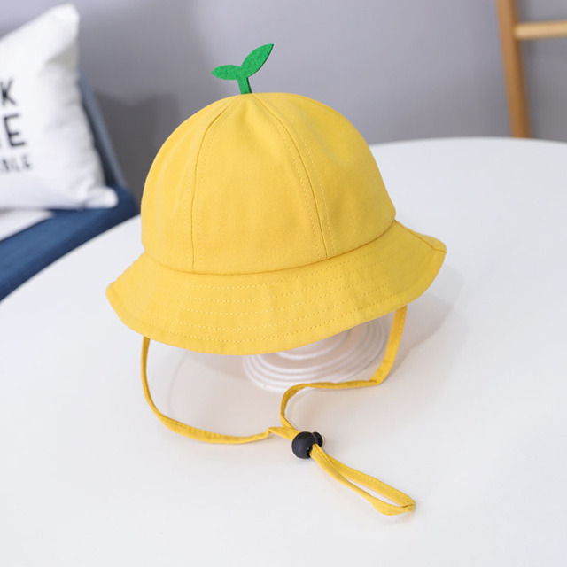 Cute Cartoon Baby Bucket Hat Grass Solid Color Spring Summer Outdoor Children Girl Boy Sun Hat Breathable Kids Fisherman Hat