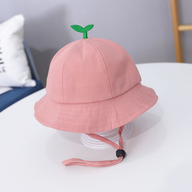 Cute Cartoon Baby Bucket Hat Grass Solid Color Spring Summer Outdoor Children Girl Boy Sun Hat Breathable Kids Fisherman Hat