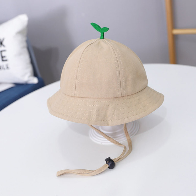 Cute Cartoon Baby Bucket Hat Grass Solid Color Spring Summer Outdoor Children Girl Boy Sun Hat Breathable Kids Fisherman Hat