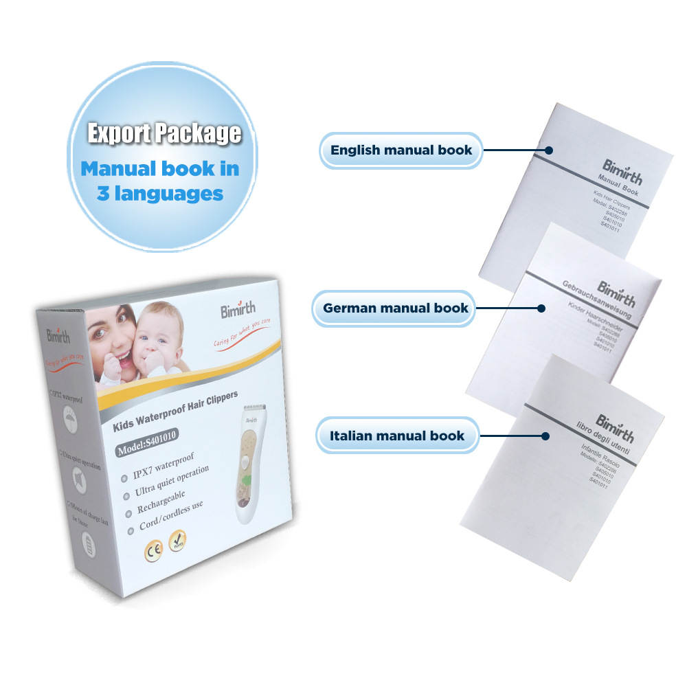 Baby Electric Hair Clipper Manscaped Ball Trimmer Waterproof Hair Trimmers Clipper For Children  Low Noise Hair Cutter