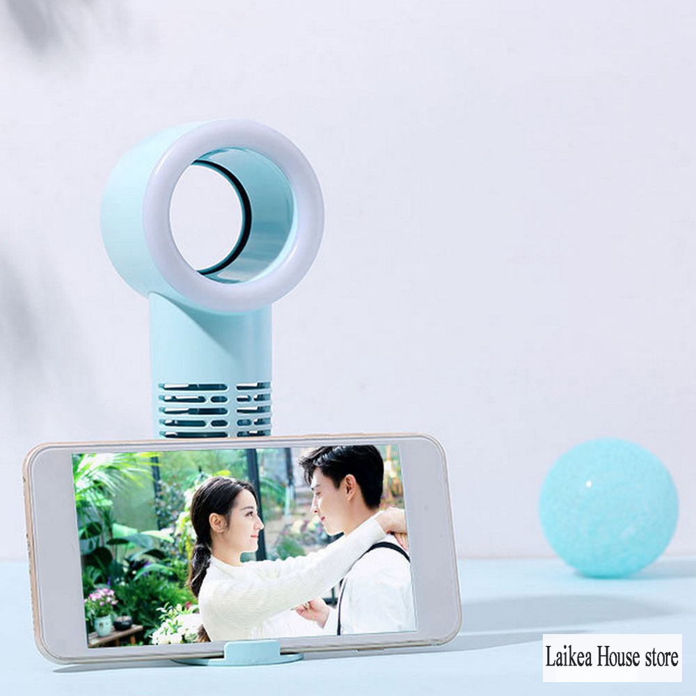 Small Fan Mini Handheld Portable USB Live Selfie Beauty Mobile Phone Bracket Fill Light Leafless Three Stalls Lasting power