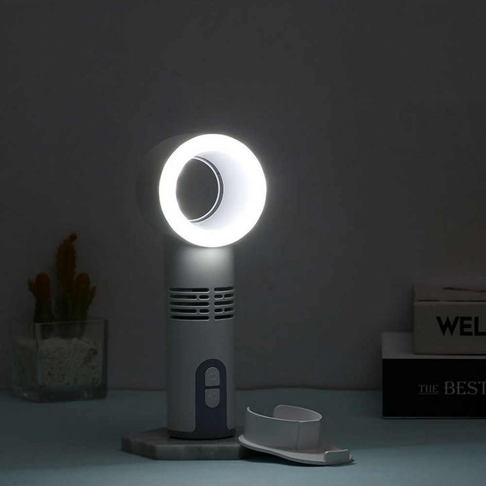 Small Fan Mini Handheld Portable USB Live Selfie Beauty Mobile Phone Bracket Fill Light Leafless Three Stalls Lasting power