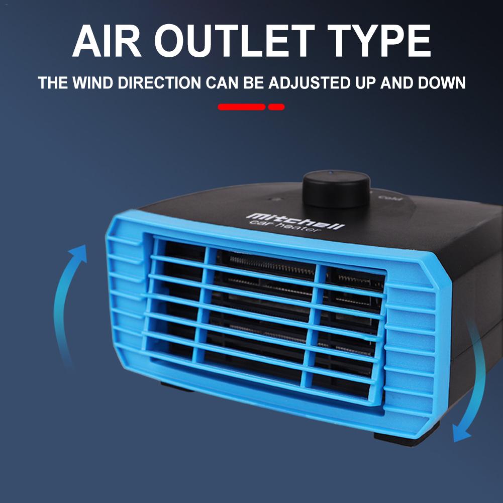 12V-24V Portable Car Heater Fast Heating Defogger Heat Cooling Fan 15*16CM For Car Truck Van Self-driving Travel Camping Camping