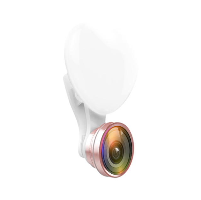 Camera Mobile Phone photographic led Portable selfie ring light RK47 rechargeable with Fisheye lens photography lights lamp