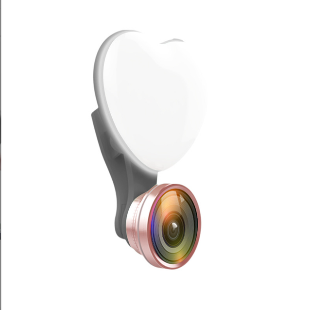 Camera Mobile Phone photographic led Portable selfie ring light RK47 rechargeable with Fisheye lens photography lights lamp