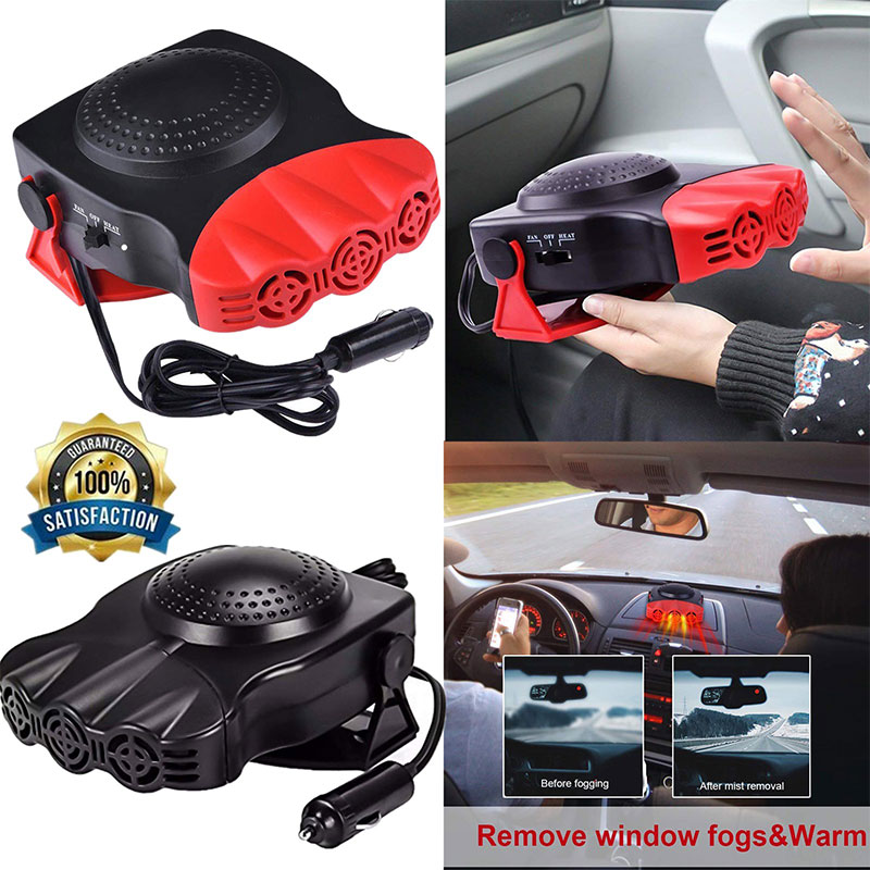 12V 150W Portable Three Holes Car Heating Cooling Fan Heater Defroster Demister SUV Car Front Windshield Defogging Tool