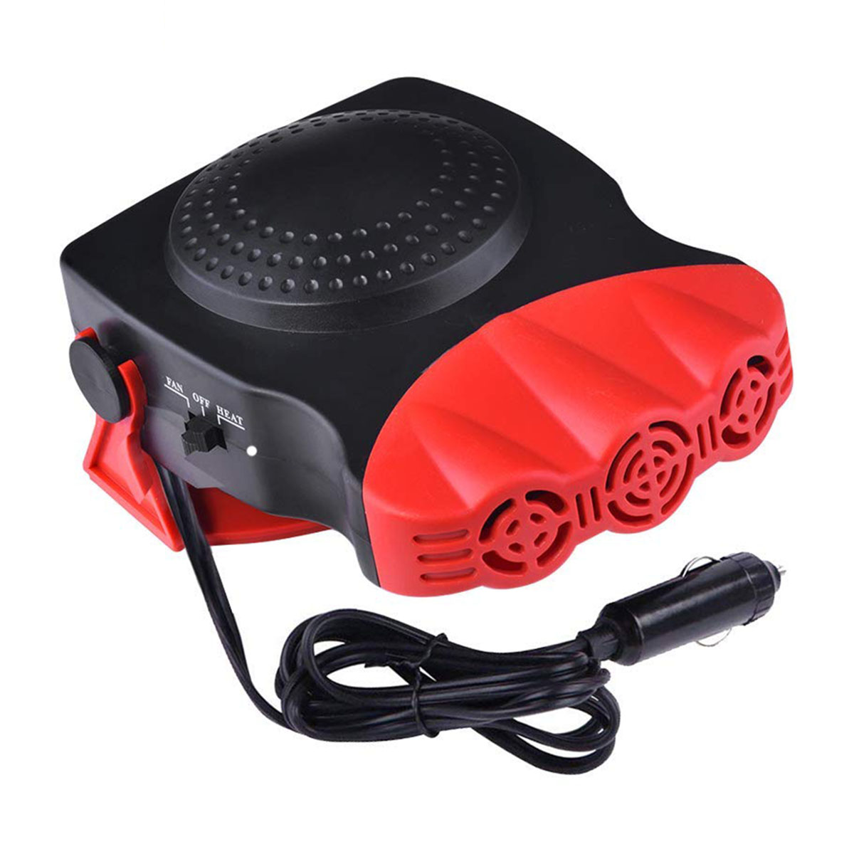 12V 150W Portable Three Holes Car Heating Cooling Fan Heater Defroster Demister SUV Car Front Windshield Defogging Tool