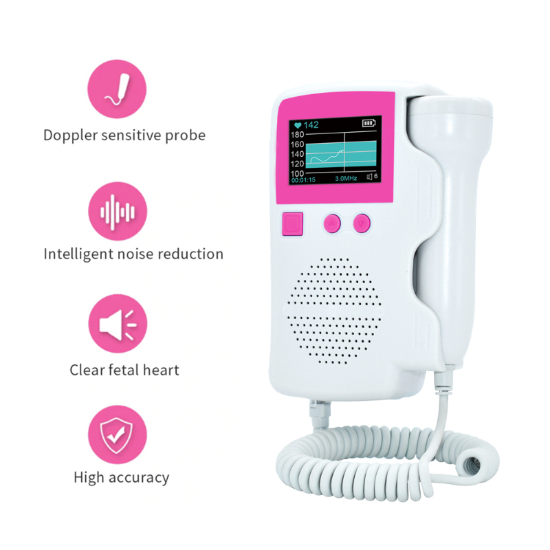 3.0MHz No Radiation Baby Heart Detector Household Doppler Fetal Doppler Heartbeat Monitor USB Cable Pregnancy Care LCD Display
