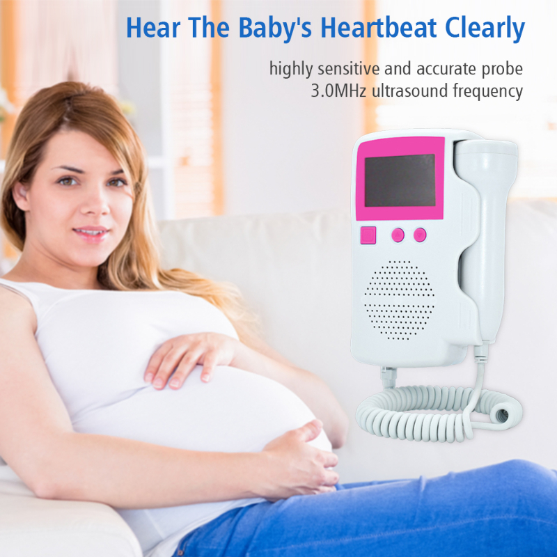3.0MHz No Radiation Baby Heart Detector Household Doppler Fetal Doppler Heartbeat Monitor USB Cable Pregnancy Care LCD Display