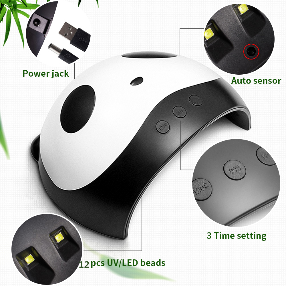 36W Panda Intelligent UV/LED Nail Dryer Lamp for All Gel Polish  Nail & Tools