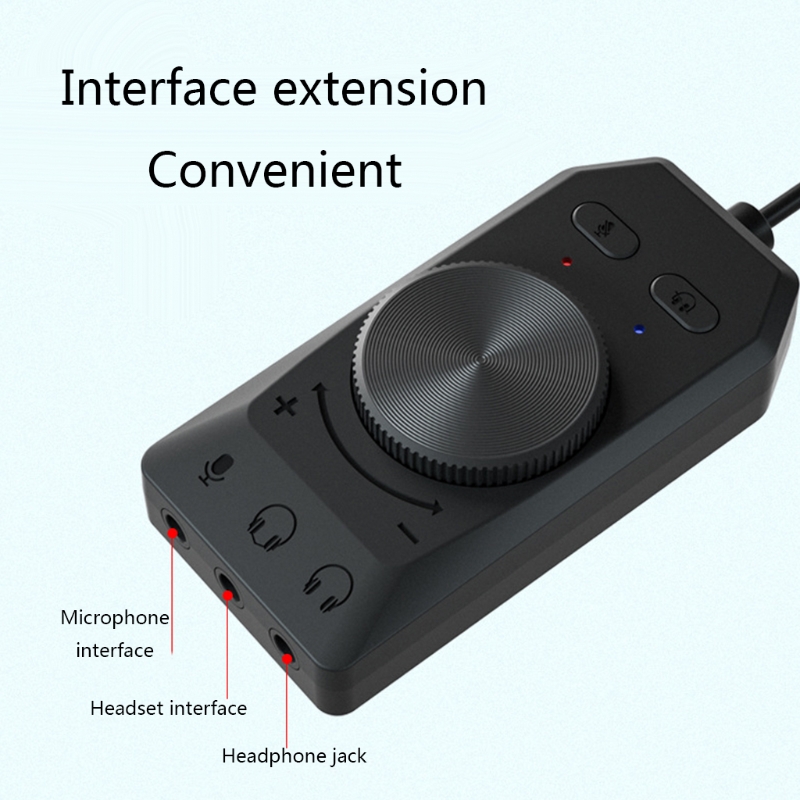 USB External Sound Card 7.1 Channel Virtual 3D Surround 3.5mm Audio Adapter Gaming Replacement for PC Desktop Notebook
