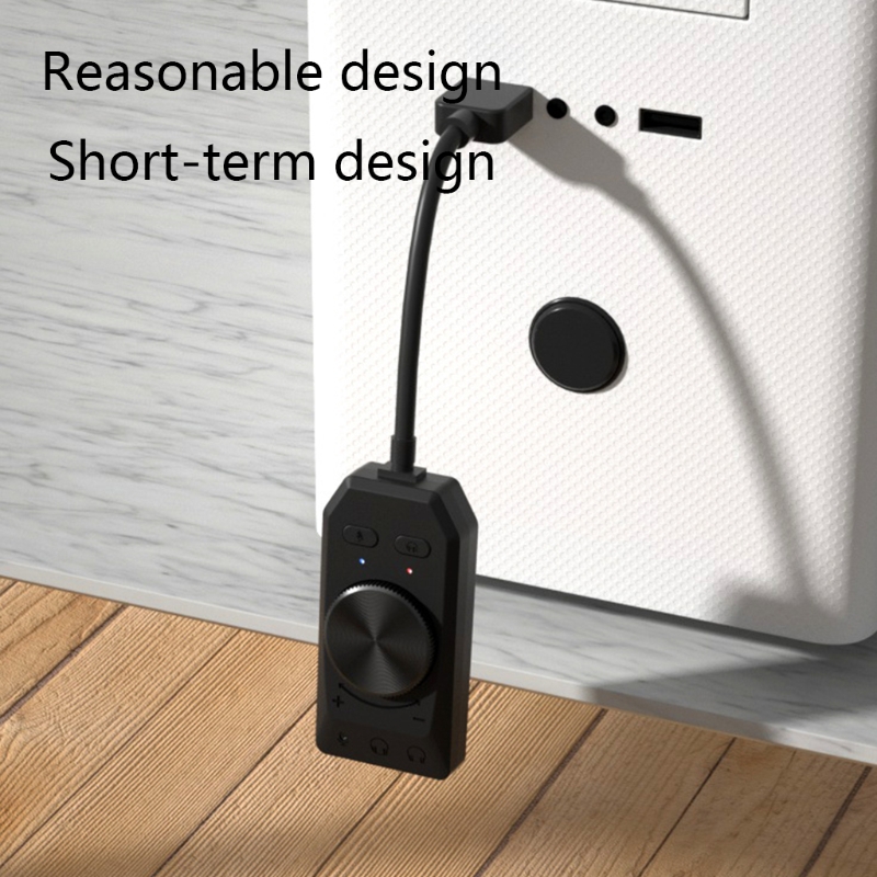 USB External Sound Card 7.1 Channel Virtual 3D Surround 3.5mm Audio Adapter Gaming Replacement for PC Desktop Notebook