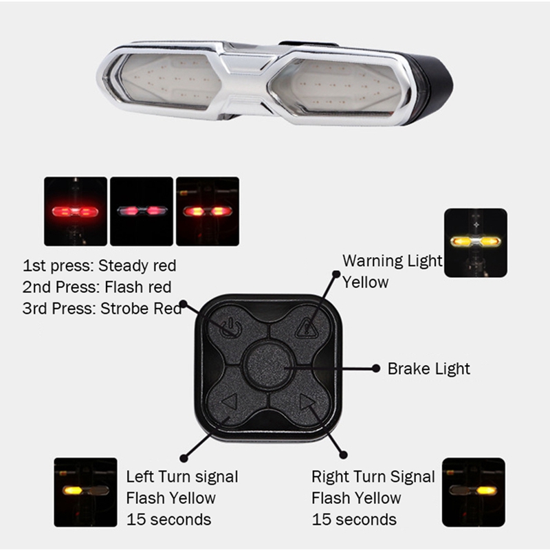 Smart Bike Light Set USB Rechargeable Bicycle Turn Lamp Cycling Lantern MTB Accessories LED Tail Light