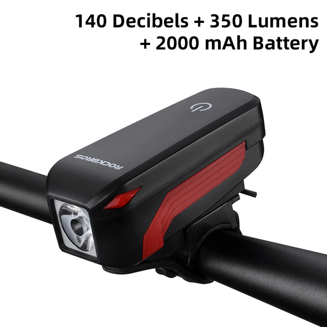 Bicycle Light Bike Front Flashlight Wide-Range USB Charge Ultralight Headlight Waterproof Bike Bell Cycling Accessories