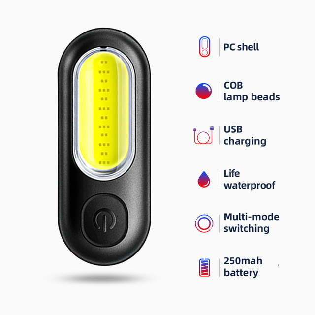 Bicycle Rear Light 250 mAh USB Rechargeable Ultralight Cycling Light Warning Rainproof 5 Model Light Bike Accessories