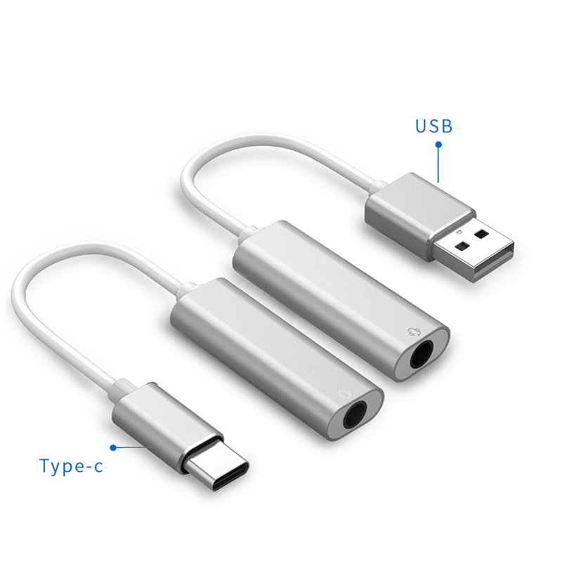 New USB type-C To 3.5 mm Stereo Jack Headset Adapter Cable External Sound Card