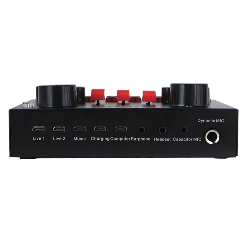 Bluetooth Professional Live Streaming Sound Card USB Interface Mixer DJ Sound for Recording Microphone Guitar