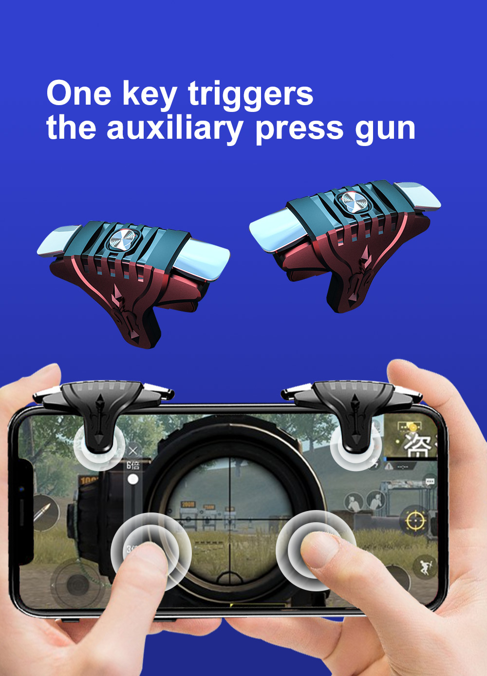 Mobile Game Controller Gamepad Trigger Aim Shoot Button L1R1 Shooter Joystick For Phone