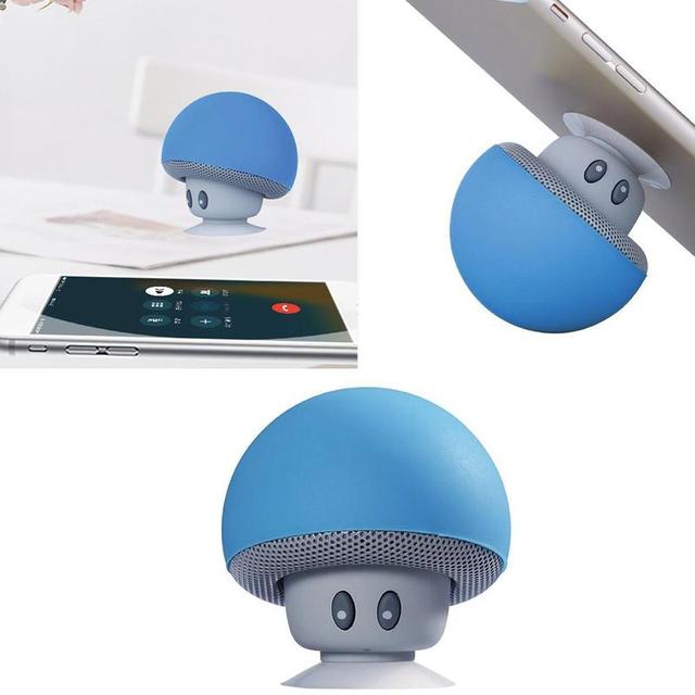 Cartoon Small Mushroom Head Bluetooth Speaker Mini Phone Stand Convenient Outdoor Suction Cup Smart Small Audio