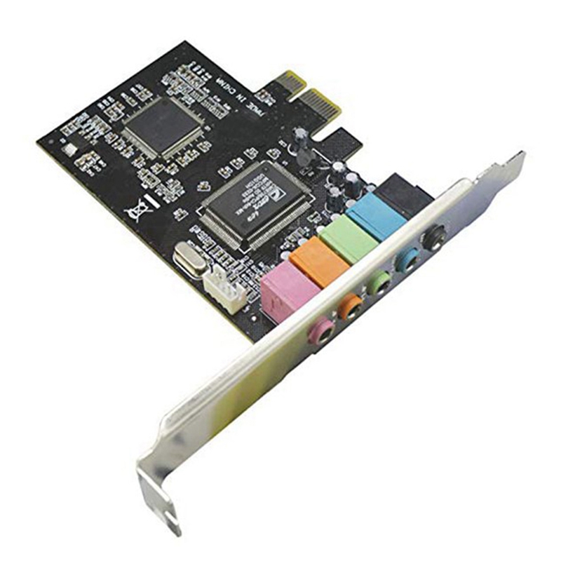 5.1 Internal Sound Card For Windows 10 With Low Profile Bracket, 3D Stereo PCI-E, CMI8738 Chip 32/64 Bit Sound Card PCI