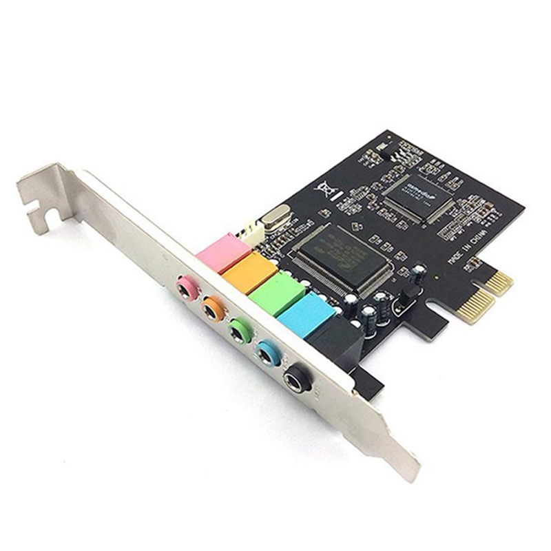 5.1 Internal Sound Card For Windows 10 With Low Profile Bracket, 3D Stereo PCI-E, CMI8738 Chip 32/64 Bit Sound Card PCI