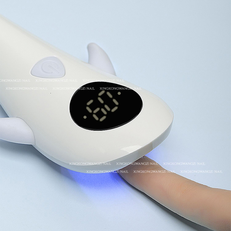 Cordless Handheld LED Nail Lamp Portable Rechargable UV Nail Light Dolphin Shape Fast-Dry Curing Nail Polish For Rhinestones