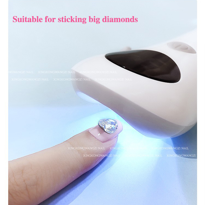 Cordless Handheld LED Nail Lamp Portable Rechargable UV Nail Light Dolphin Shape Fast-Dry Curing Nail Polish For Rhinestones