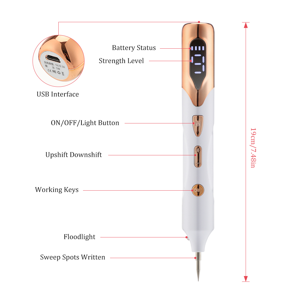 Laser Plasma Pen Black Spot Skin Tag Remover Face Mole Remove Freckle Removal Machine Remove Scar Face Wart Tattoo Device