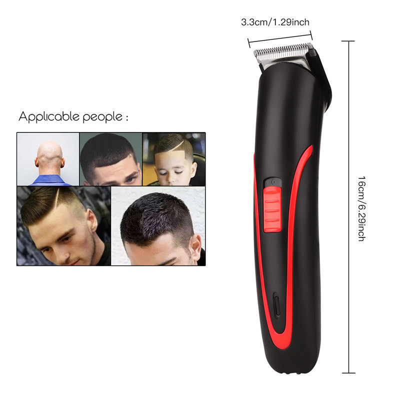 Cordless Hair Trimmer Electric Hair Clipper Rechargeable Hair Cutting Machine Low Noise Haircutter Barber for Adult Child