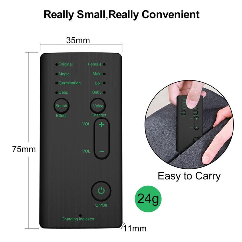 Portable Voice Changer Sound Card Mobile Phone Voice Changes Device Gifts for Halloween for friend Kid Boy Girl Adult
