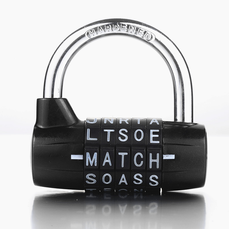 5 Letter Zinc Alloy Combination Padlock Code Password Lock Door Cabinet Drawer Bike Motorcycle Student Locker