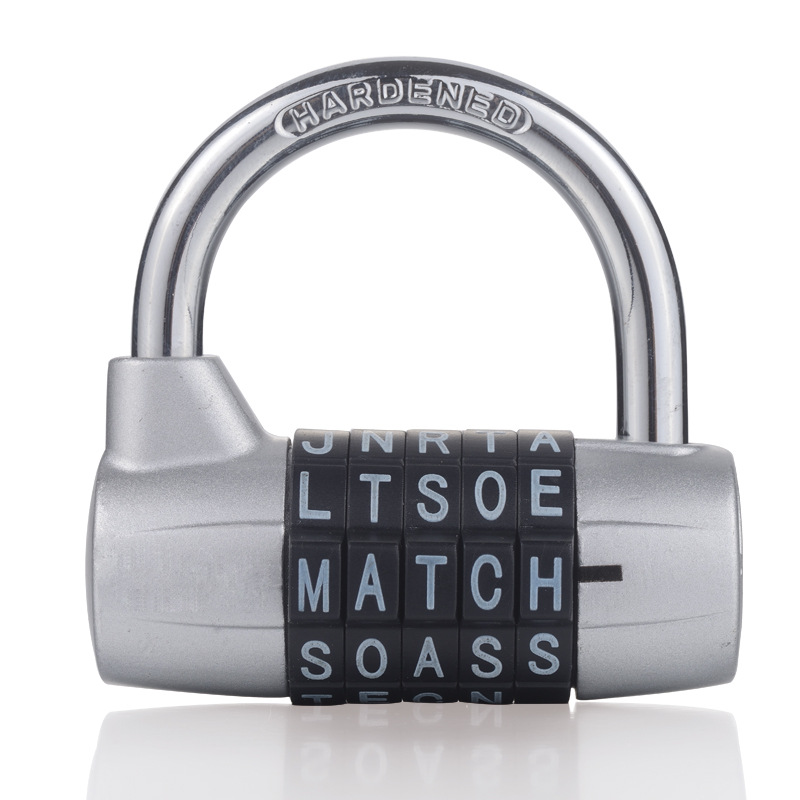 5 Letter Zinc Alloy Combination Padlock Code Password Lock Door Cabinet Drawer Bike Motorcycle Student Locker
