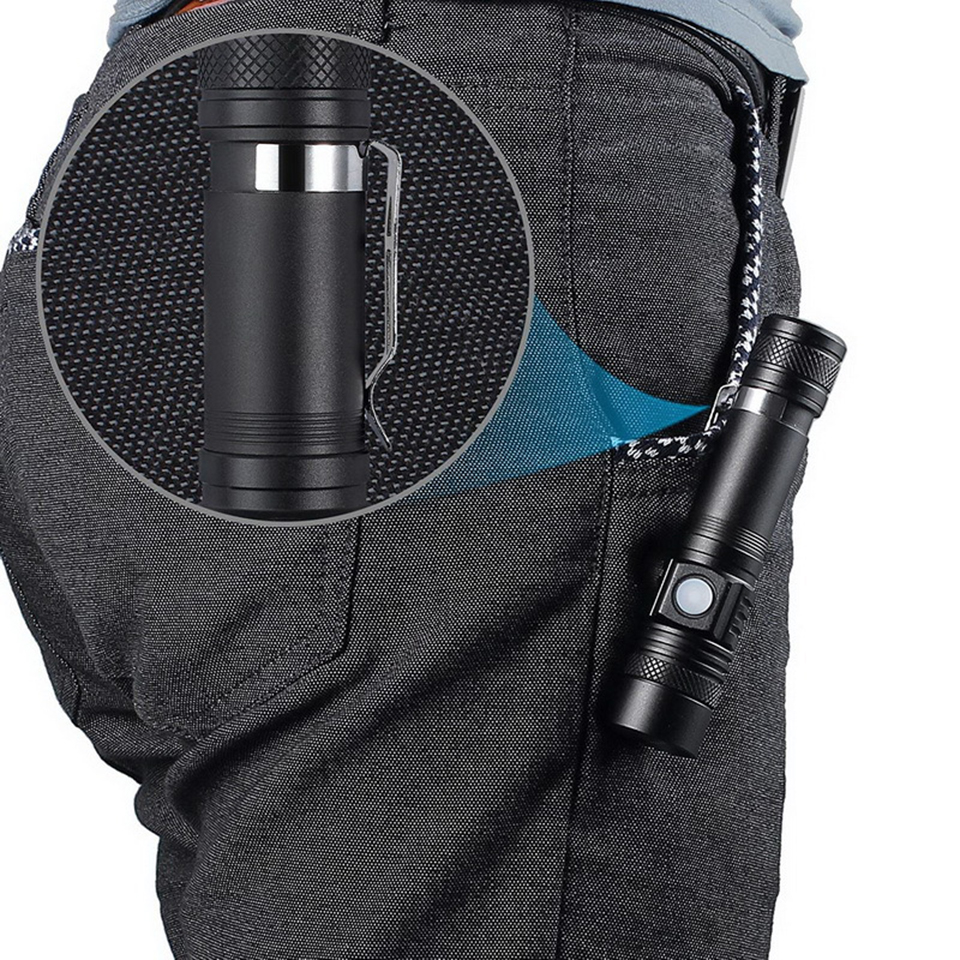 Lamp Beads Torch Zoomable 4 Lighting modes Multi-function USB charging Ultra Bright LED Flashlight