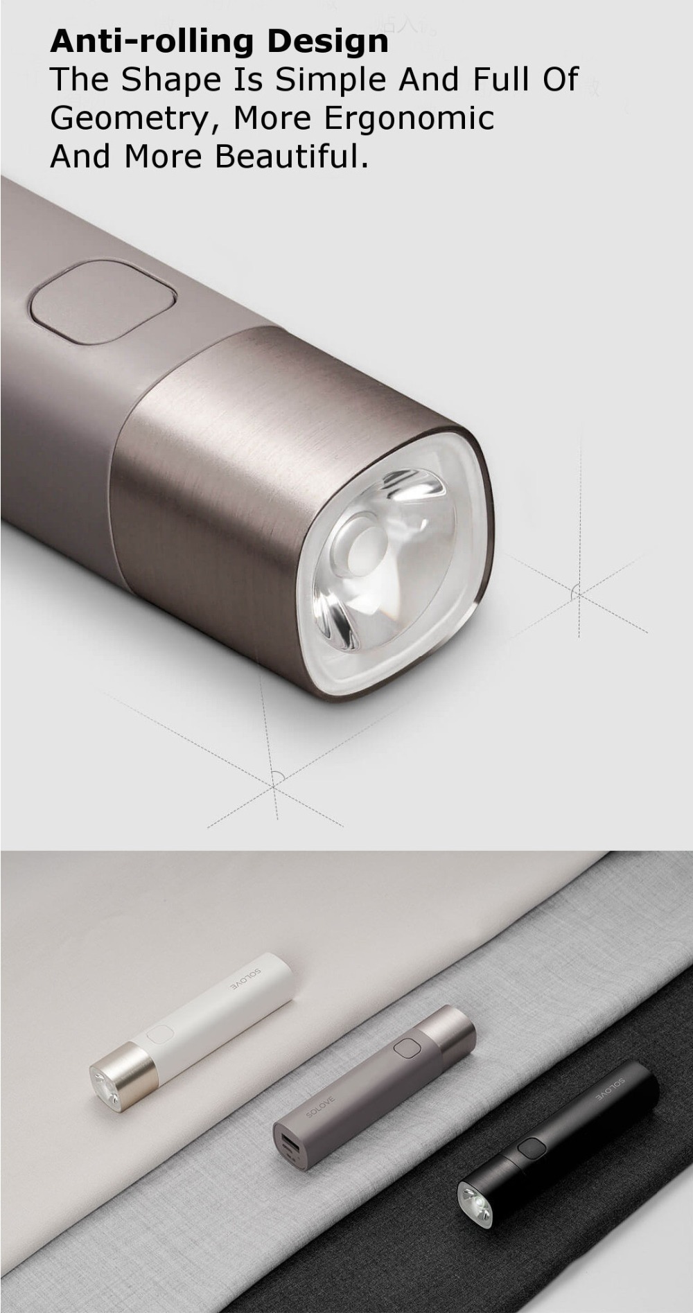 LED Flashlight 3000mAh Mobile Power USB Multi-function Brightness Torch Power Bank Portable Lighting