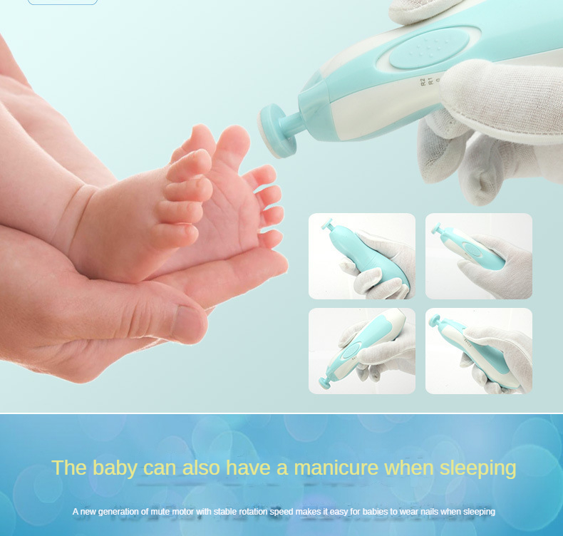 Kids Baby Nail Trimmer Electric Baby Manicure Pedicure Nail Clippers Cutter Scissors Care Set New Born
