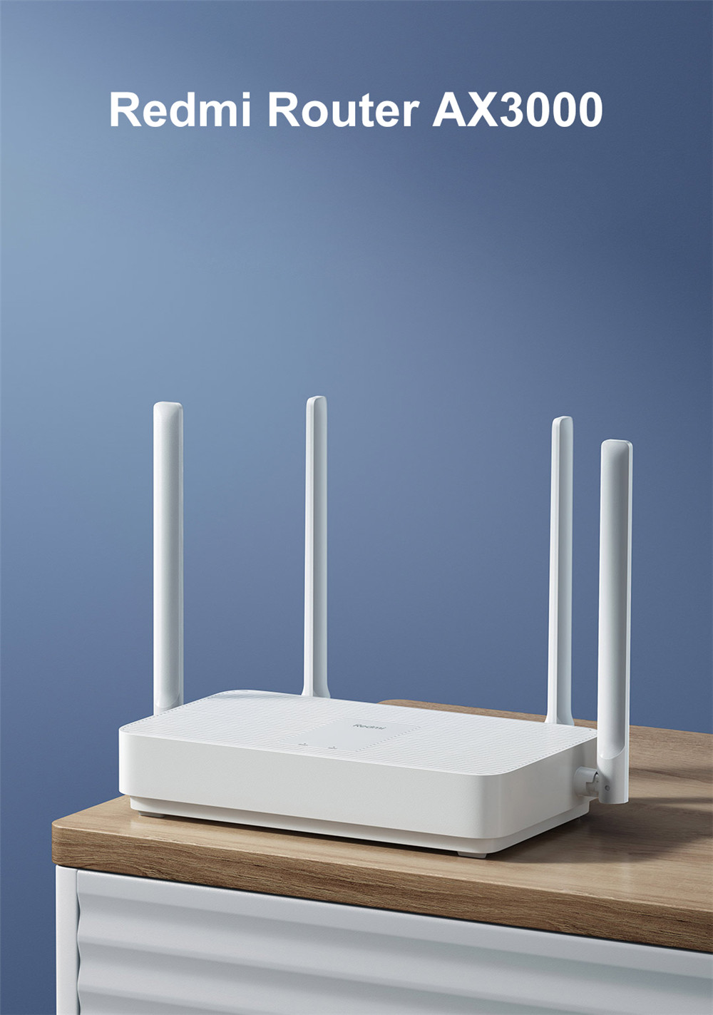 AX3000 WiFi-6 Gigabit Wireless Rate Mesh Network 2.4G 5G Dual-core with 4 Signal Amplifier High Gain Antenna
