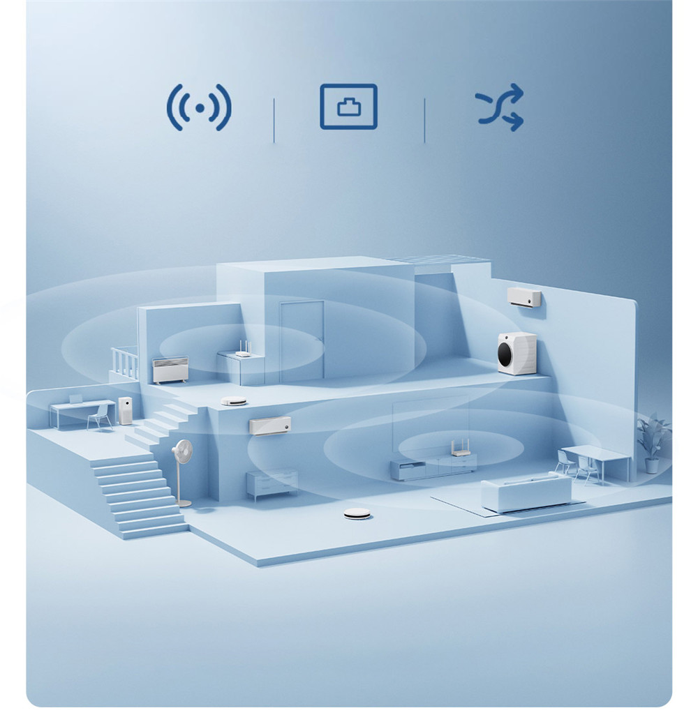 AX3000 WiFi-6 Gigabit Wireless Rate Mesh Network 2.4G 5G Dual-core with 4 Signal Amplifier High Gain Antenna