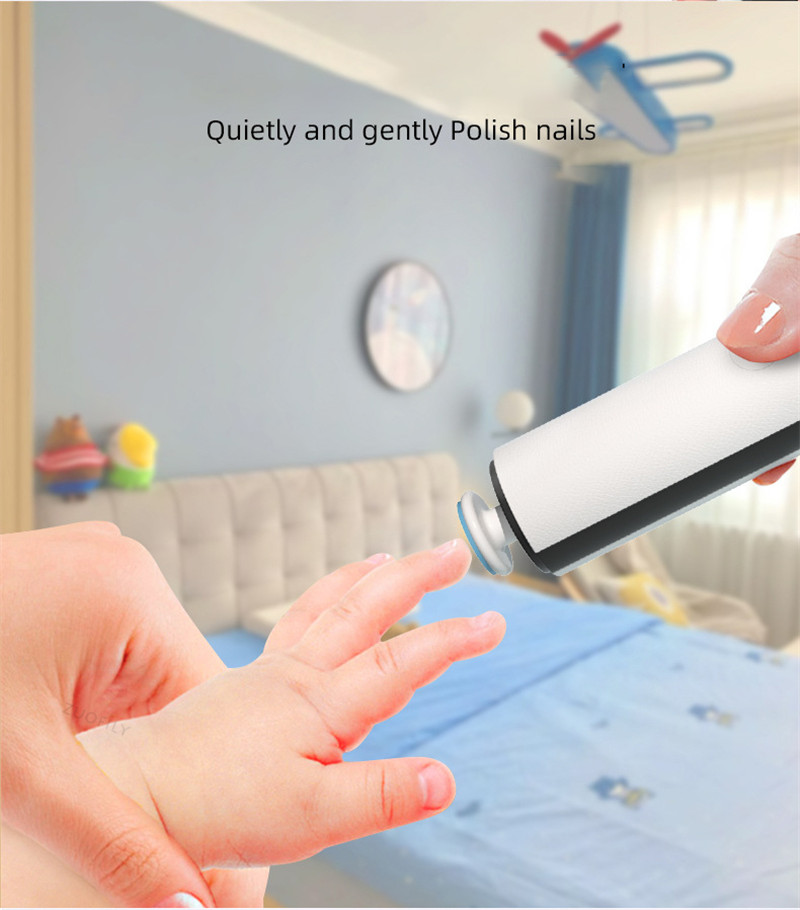 Kids Baby Nail Trimmer Electric Nail Polisher Newborn Manicure Cutter Clipper Scissors Care Set Infant Healthcare Care Tool Kit