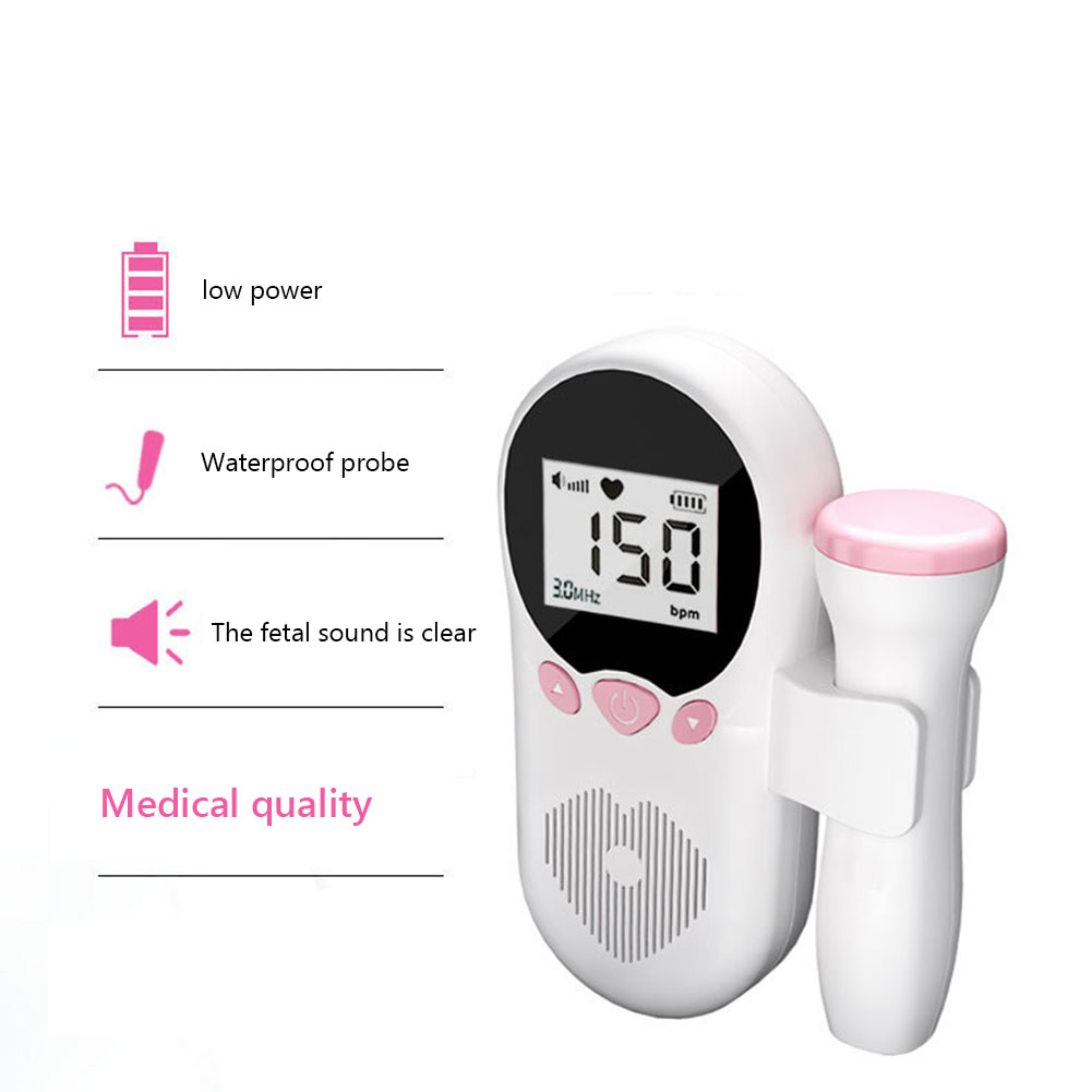 Monitor de frecuencia cardíaca Fetal Doppler de 3MHz, Detector de frecuencia cardíaca Fetal de sonido portátil para el hogar, sin radiación