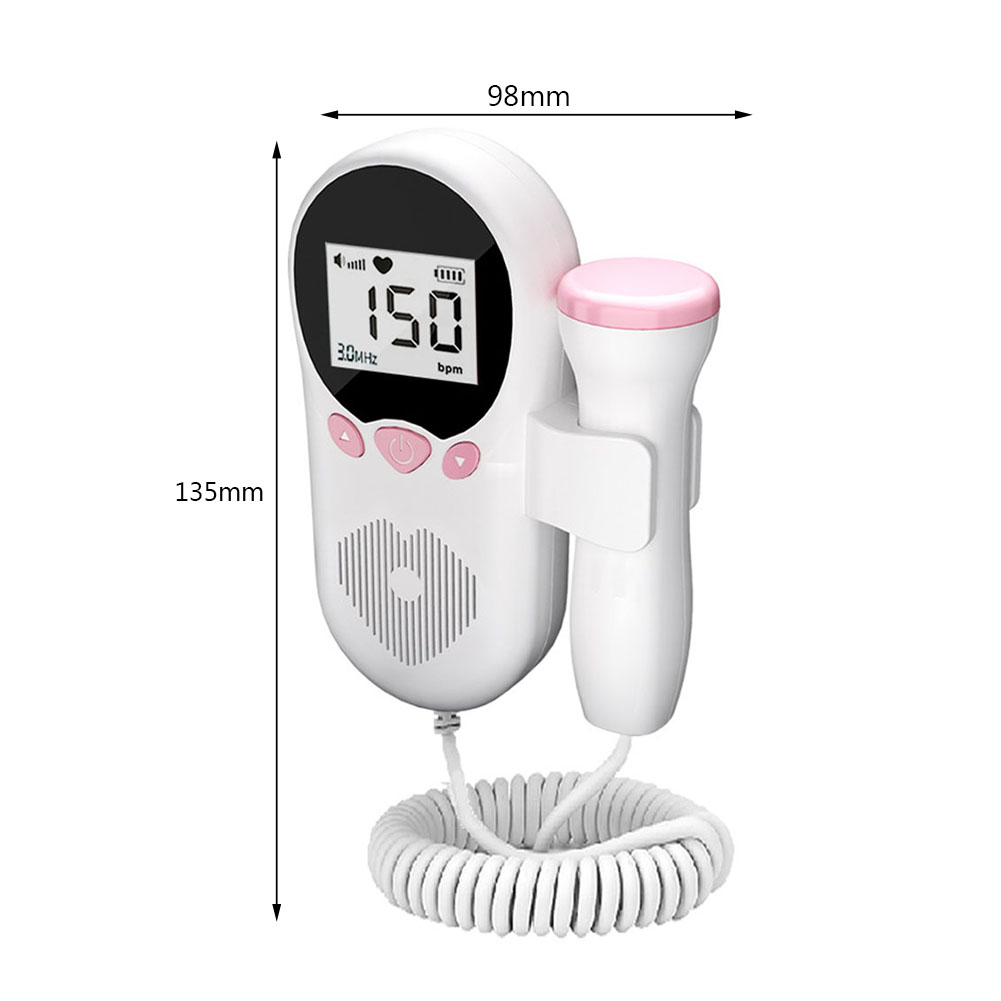 Monitor de frecuencia cardíaca Fetal Doppler de 3MHz, Detector de frecuencia cardíaca Fetal de sonido portátil para el hogar, sin radiación
