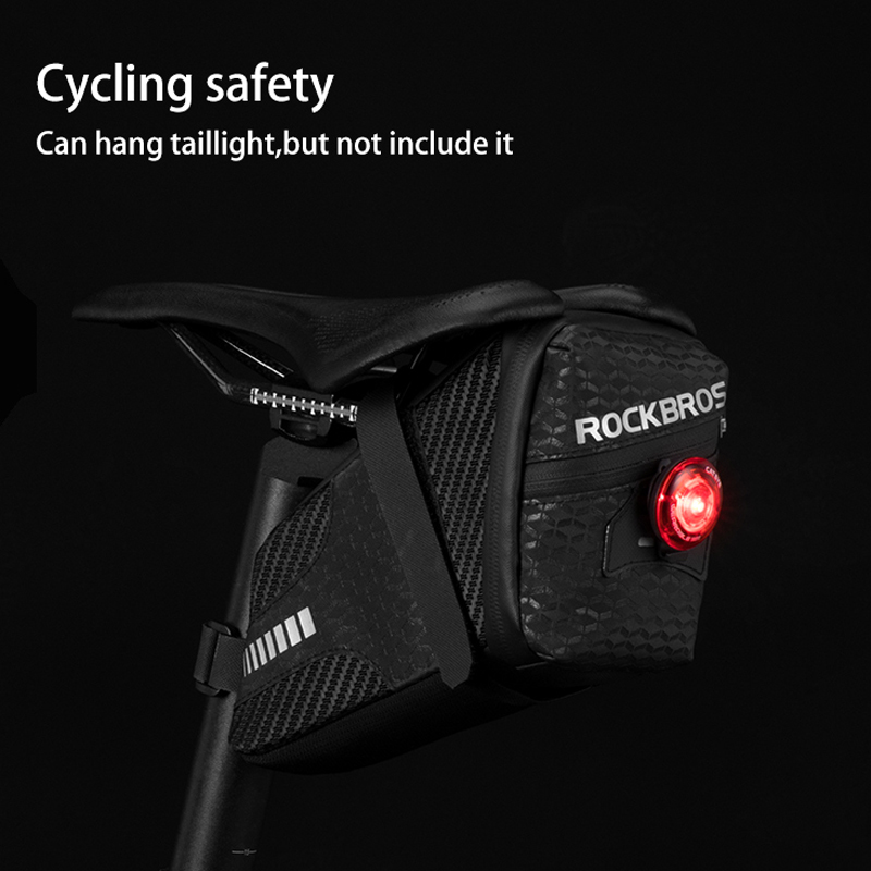 1.5L Bike Bag Large Capcaity Reflective Rear Saddle Bag Can Hang Taillight Durable  Storage MTB Bag Bike Accessories