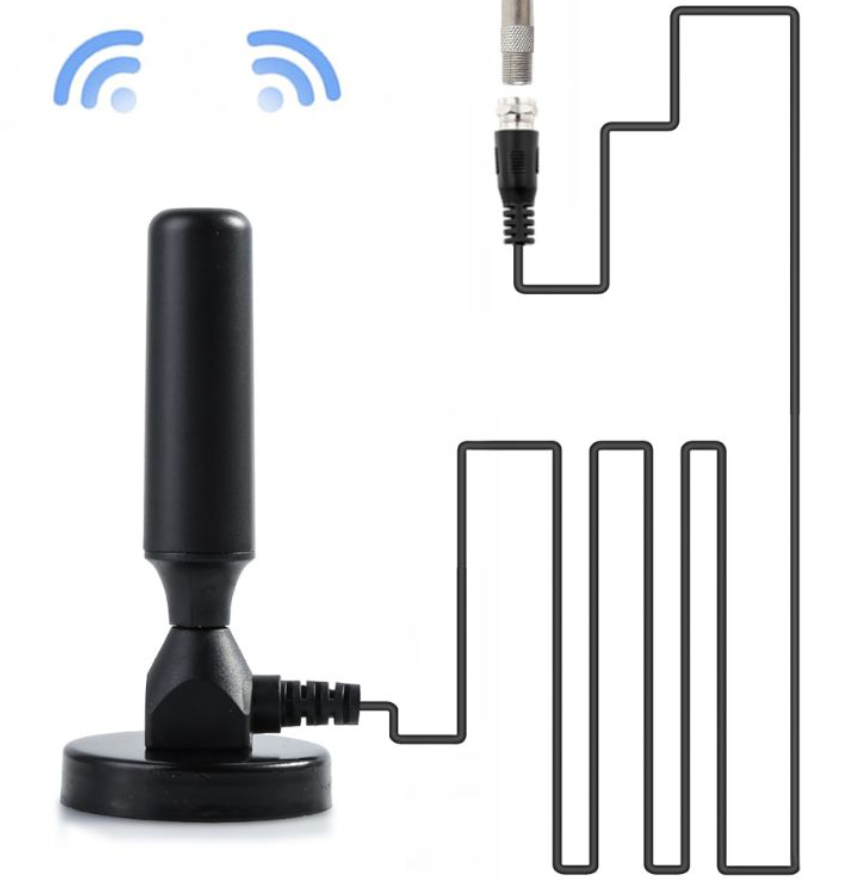 30 DBi Gain 75 ohm Digital DVB-T Receiver Antenna FM Freeview Aerial Antena DVB T Coaxial Booster Cable Magnetic Base TV HDTV