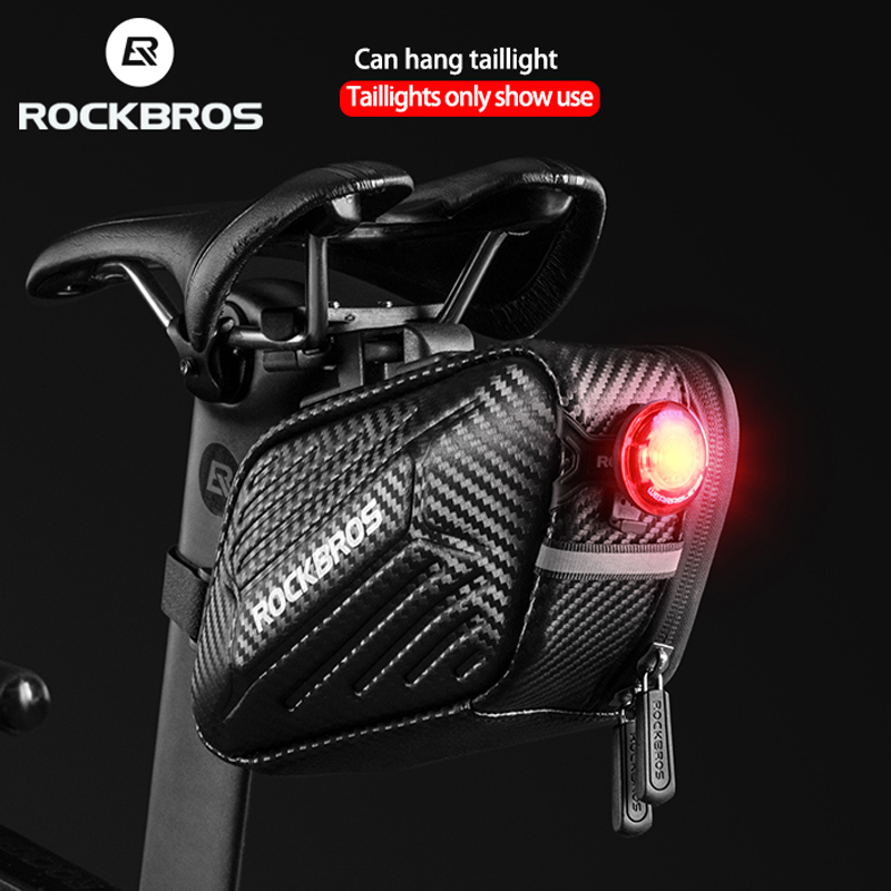 1.5L Hard Shell Bike Bag Rainproof Reflective MTB Bicycle Bag Cycling Portable Hang Light Saddle Seatpost Rear Panniers