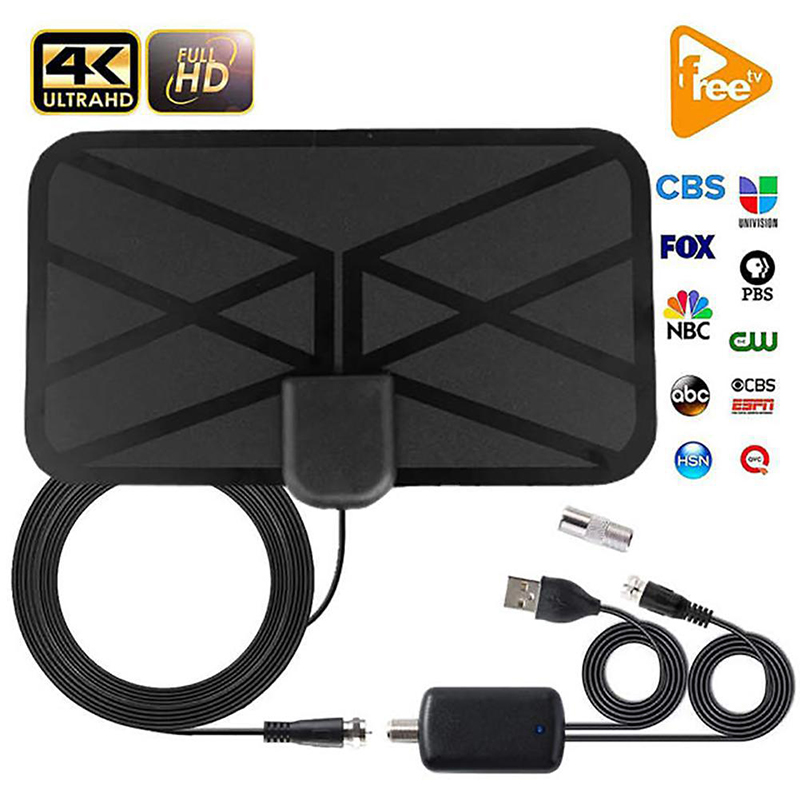 Digital TV Antenna Indoor HDTV Amplified Signal Booster Receiver 4K 1080P Indoor Aerial Flat Design