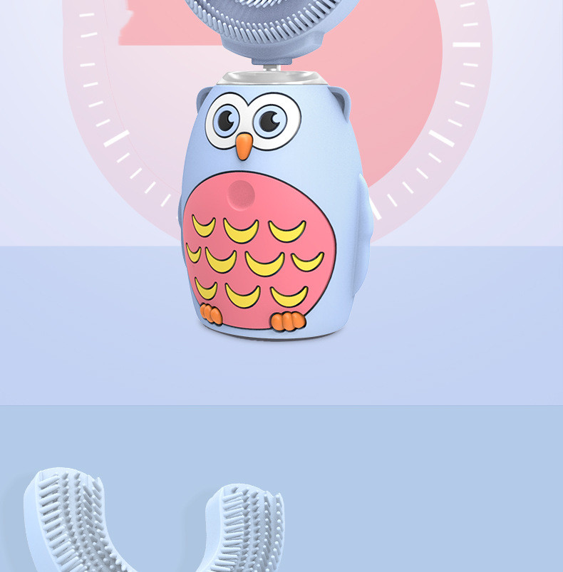 Kids Electric Toothbrush Children's Ultra Sonic Toothbrush with U- Shaped Brush Head Smart Timer Waterproof Cartoon Toothbrush