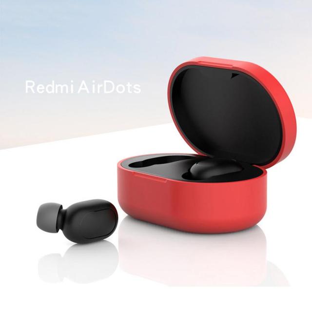 Silicone For Redmi Airdots Case Protective Cover With Hook For Xiaomi Mi Redmi AirDots 2 Cover Earphone Wireless Charging Box