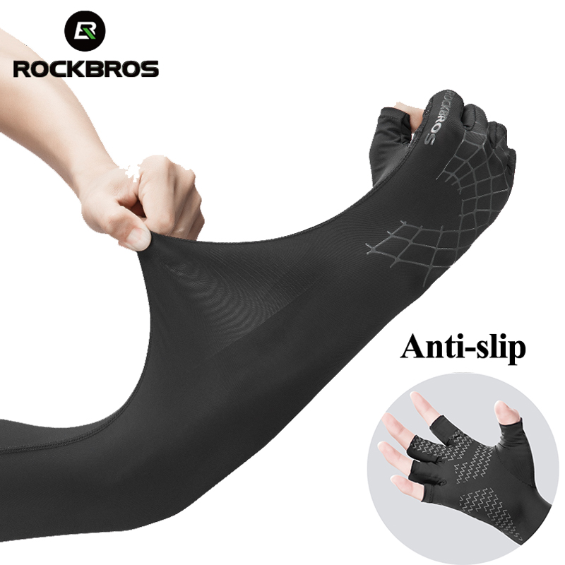 2 In 1 Sport Arm Sleeve Glove Breathable Elasticity Running Hiking Driving Sleeves Arms Warmer Glove For Sun Protection