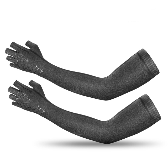 2 In 1 Sport Arm Sleeve Glove Breathable Elasticity Running Hiking Driving Sleeves Arms Warmer Glove For Sun Protection